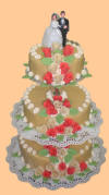 Hochzeitstorte 3 Stöckig mit Marzipan überzogen